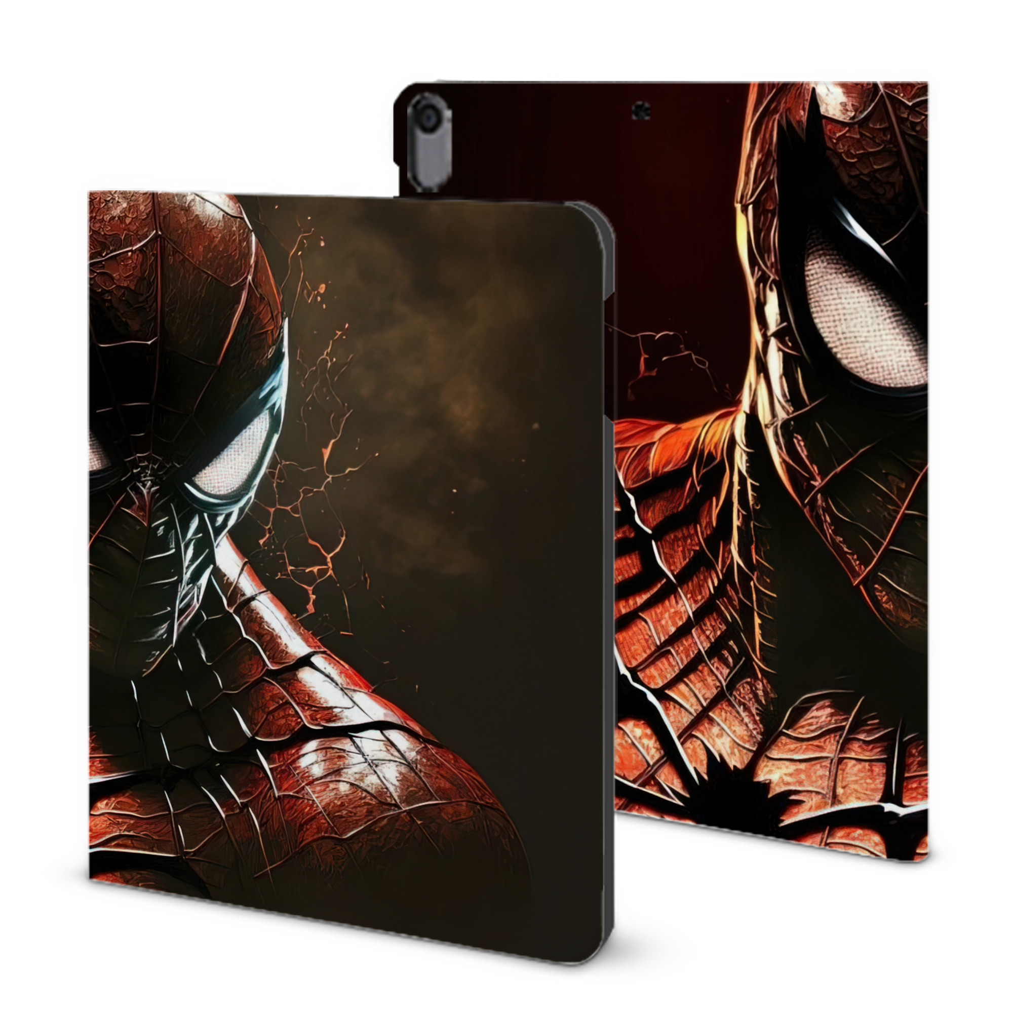 （画像用） Spider Man スパイダーマン IPad ケース ブック型 PUレザー TPU 耐衝撃 軽量 薄型 ペン収納なし 全面保護 IPad 各モデル対応